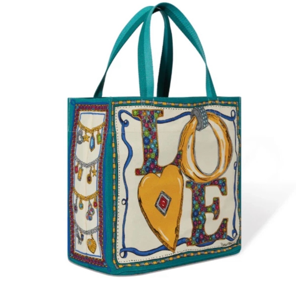 Brighton NWT Charmed Love Canvas Tote And Charmed Love Cosmetic Bags (S & L) Set - Picture 9 of 11